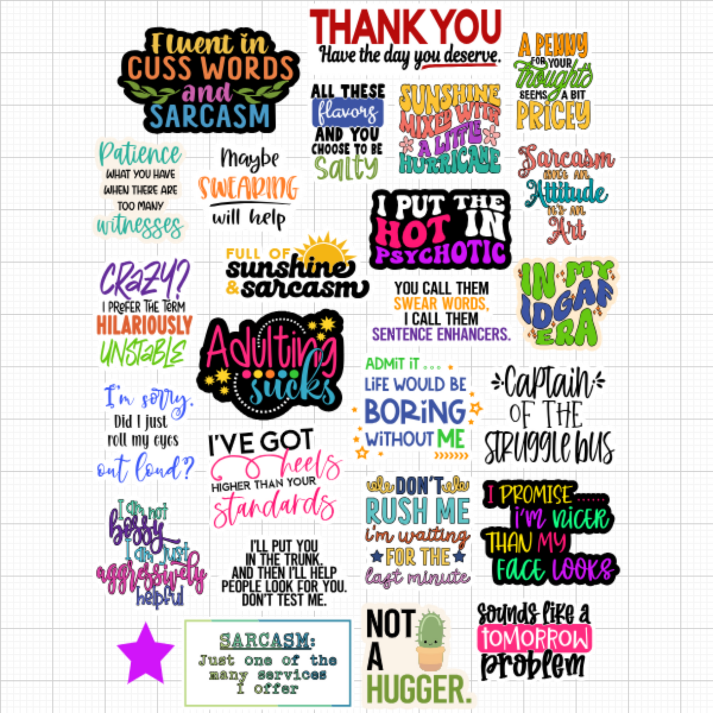 Sarcastic Sticker Set